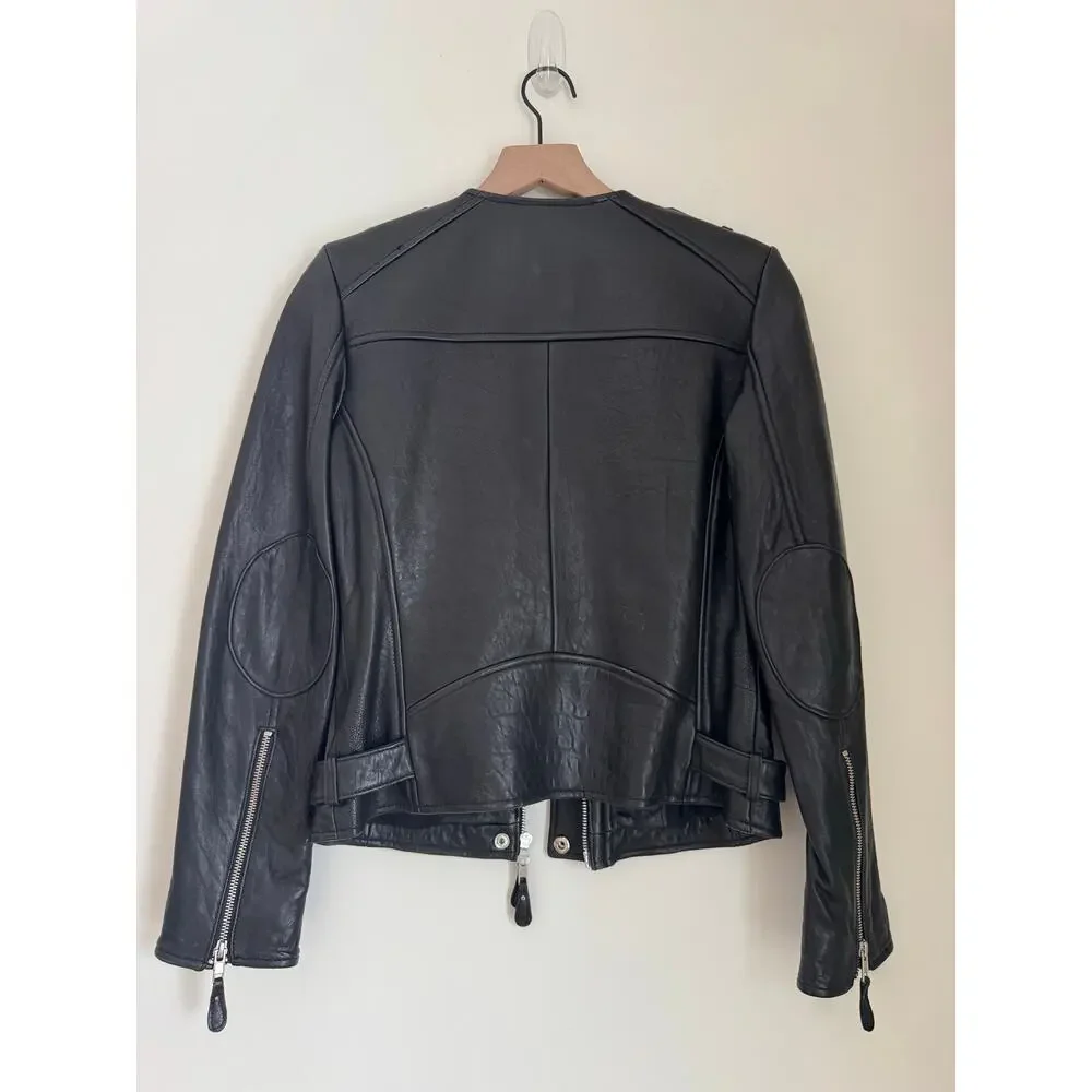 Walter Baker New York Black Leather Moto Jacket, Medium - Picture 8 of 10